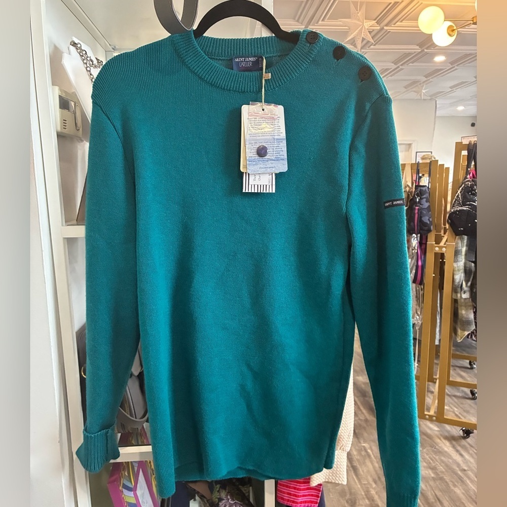 Saint James emerald rochefort sweater size L NWT